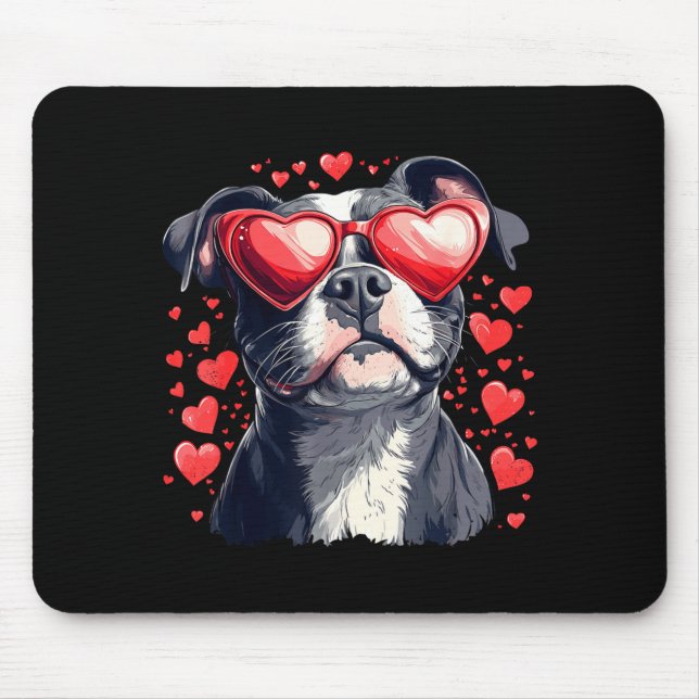 Tapis De Souris Tbull Heart Gles Cute Ttie Dog Lover Mom Dad Kids  (Devant)