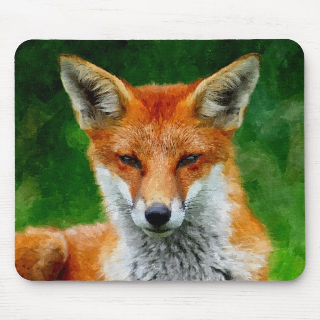 Tapis De Souris TCWC - Peinture d'aquarelle de Fox rouge (Devant)