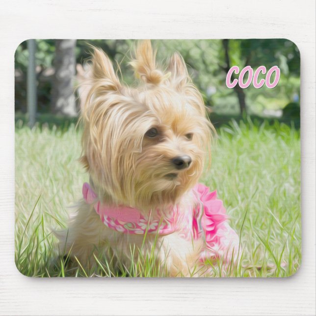 Tapis de souris Tea Cup Yorkie (Devant)