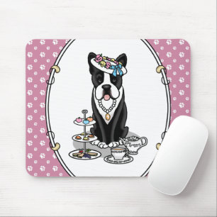 Tapis De Souris Tea Party Boston Terrier Dog (noir) mignonne