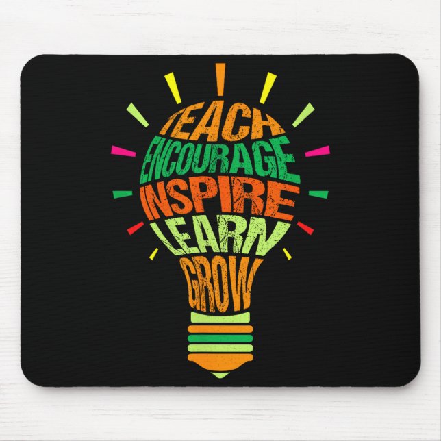 Tapis De Souris Teacher Insrational Definition Colorful Lightbulb  (Devant)