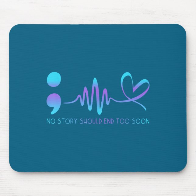 Tapis De Souris Teal &amp; Purple Semicolon Suicide Prevention Awa (Devant)