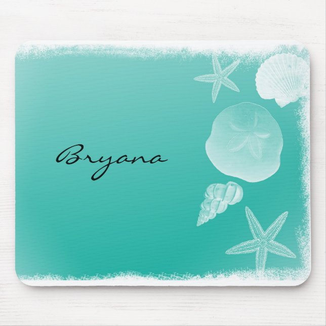 Tapis de souris Teal Beach Ocean Sea Coquillages S (Devant)