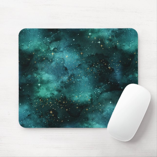 Tapis De Souris Teal galaxy Series Design 1 (Avec souris)