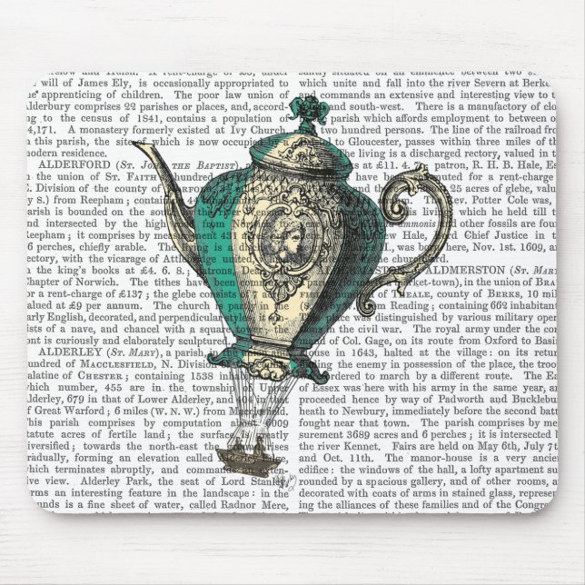 Tapis De Souris Teapot volant 1 Vert et Jaune (Devant)
