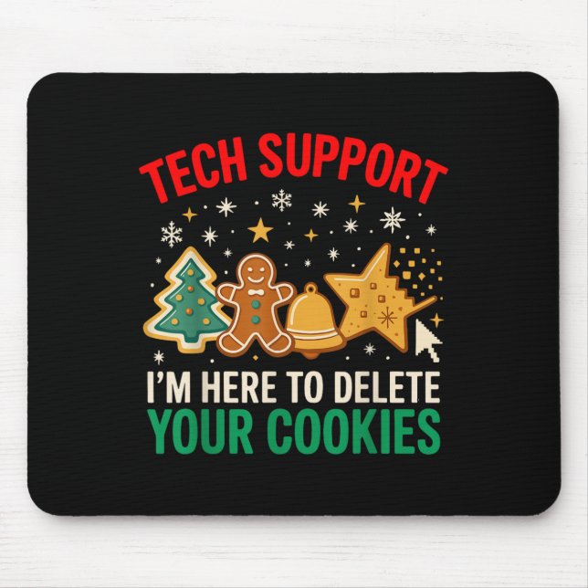 Tapis De Souris Tech Suprt Noël Cookies Femmes Hommes Drôle Chris (Devant)