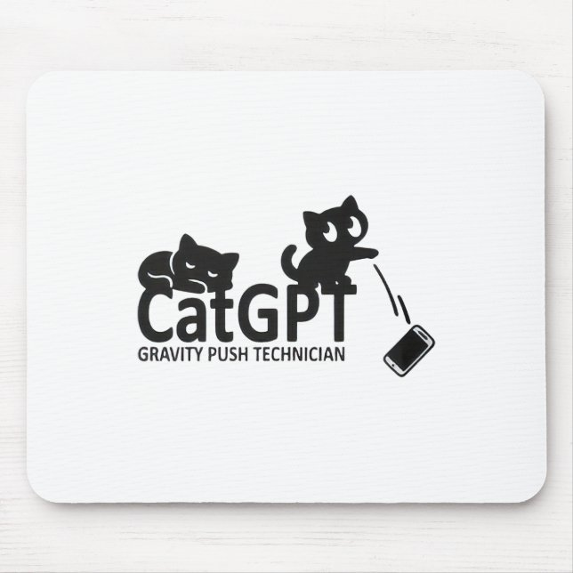 Tapis De Souris Technicien de poussée de gravité Cat Gpt _1  (Devant)