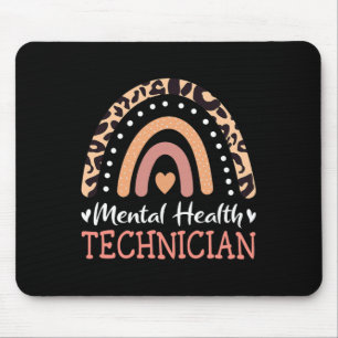 Tapis De Souris Technicien de santé Léopard Arc-en-ciel
