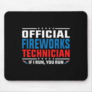 Tapis De Souris Technicien officiel de feux d'artifice 4 juillet P
