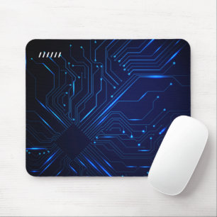 Tapis De Souris Technologie moderne noire et bleue