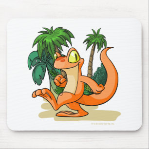 Tapis De Souris Techo orange sur une recherche d'île de mystère