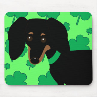 Tapis De Souris Teckel avec des shamrocks