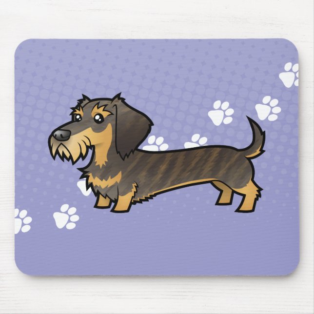 Tapis De Souris Teckel de bande dessinée (wirehair) (Devant)