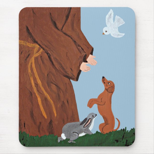 Tapis De Souris Teckel et St Francis Mousepad (Devant)