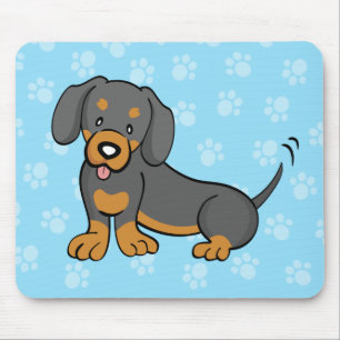 Tapis De Souris Teckel mignon Mousepad de chien de bande dessinée