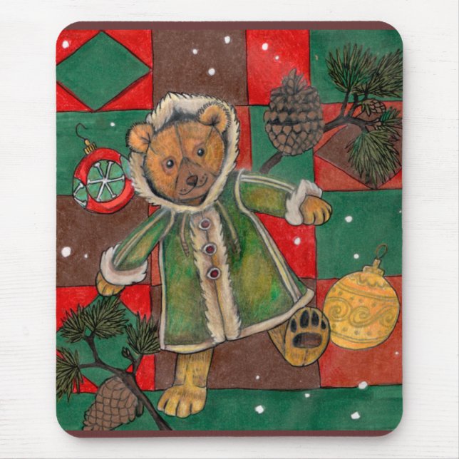 Tapis De Souris Teddy de Noël très Beary (Devant)
