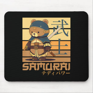Tapis De Souris Teddy Samouraï Rétro Art Japonais Parfait pour l'A