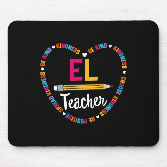 Tapis De Souris Tee Back To School El Prof D'Anglais Apprenant Squ (Devant)