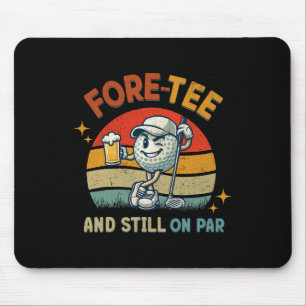 Tapis De Souris Tee Fore rétro Fête d'anniversaire de golf 40e Ann