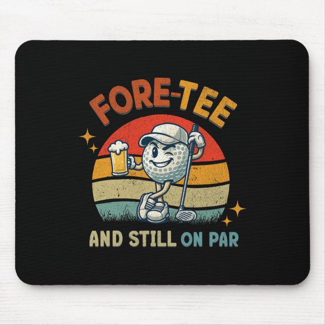 Tapis De Souris Tee Fore rétro Fête d'anniversaire de golf 40e Ann (Devant)