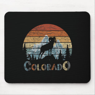 Tapis De Souris Tee-shirt rétro Colorado Rocky Mountains Ski Campi