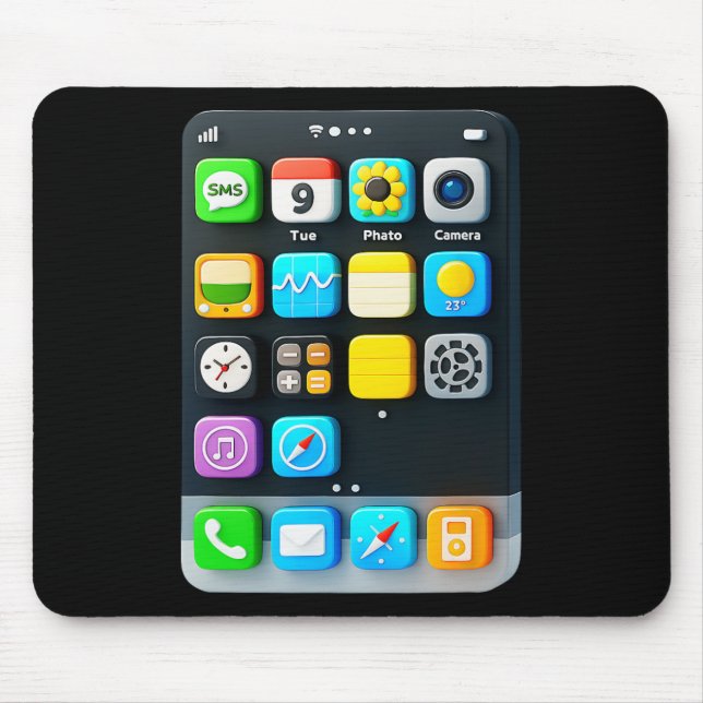 Tapis De Souris Téléphone cellulaire Écran Smartphone Mobile App H (Devant)