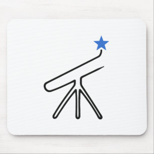 Tapis De Souris Télescope en une ligne avec une étoile bleue