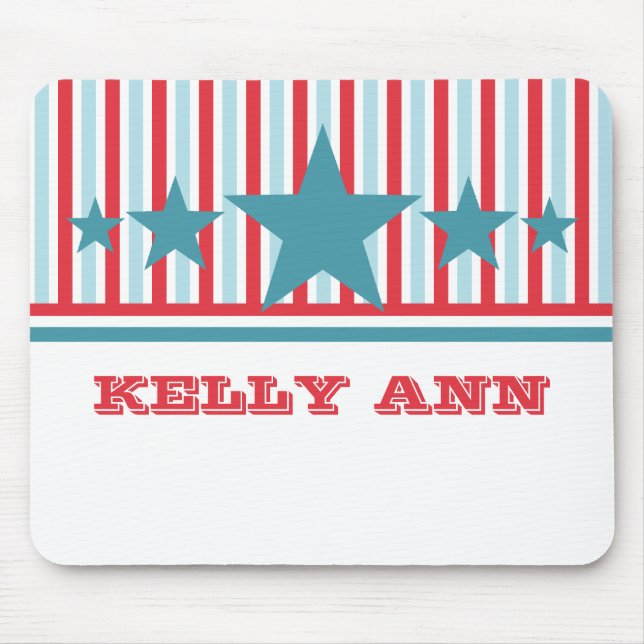 Tapis De Souris Téméraire Juillet 4 étoiles et rayures Mousepad (Devant)