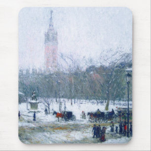 Tapis De Souris Tempête de neige, Carré Madison. Cadeau d'art Mous