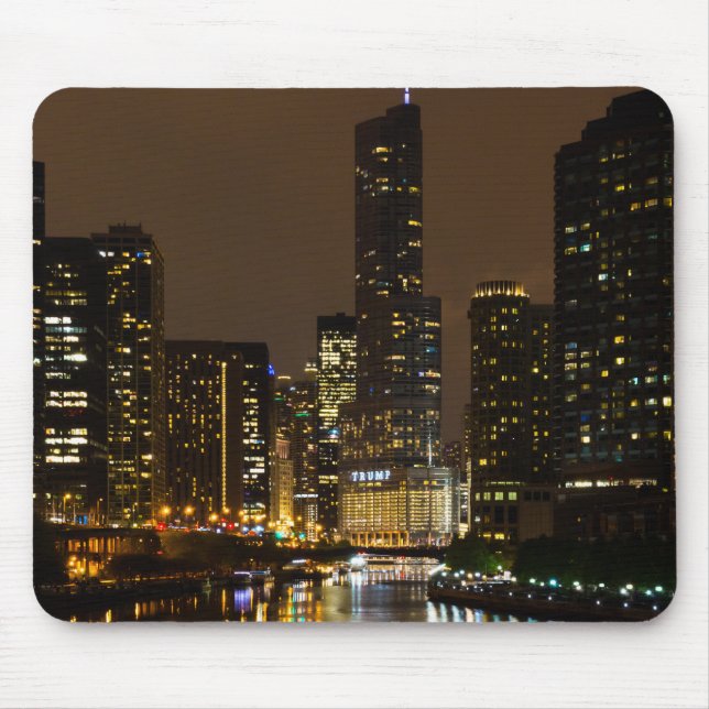 Tapis De Souris Tempête de nuit de Chicago River (Devant)