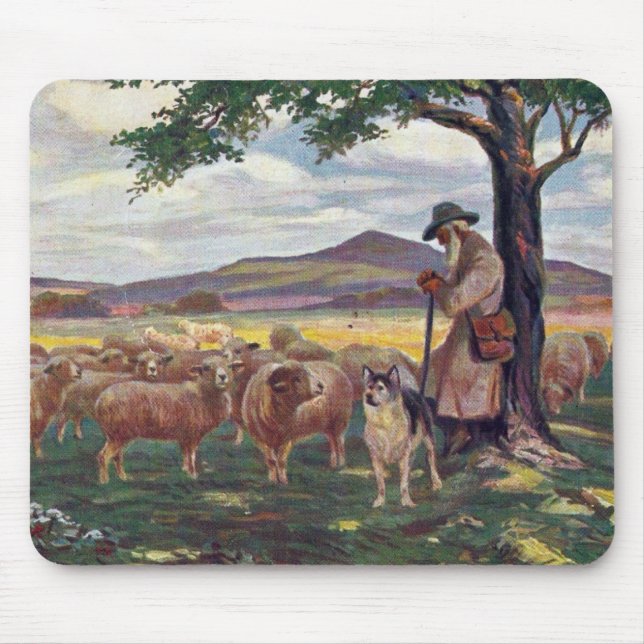 Tapis De Souris Tendance aux moutons vintage (Devant)