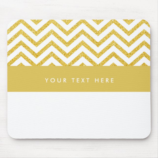 Tapis de souris tendance Chevron moderne blanc et  (Devant)