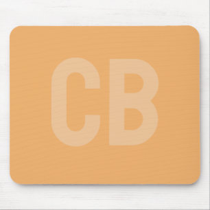 Tapis De Souris Tendance Couleur doux Monogramme orange Mousepad