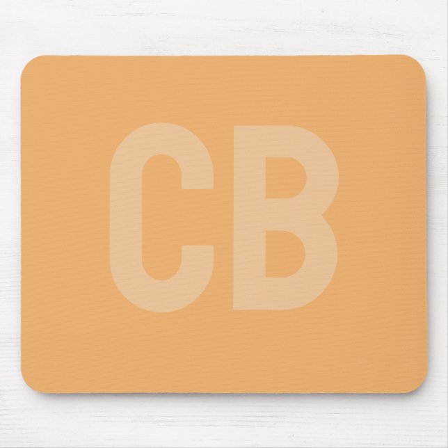 Tapis De Souris Tendance Couleur doux Monogramme orange Mousepad (Devant)