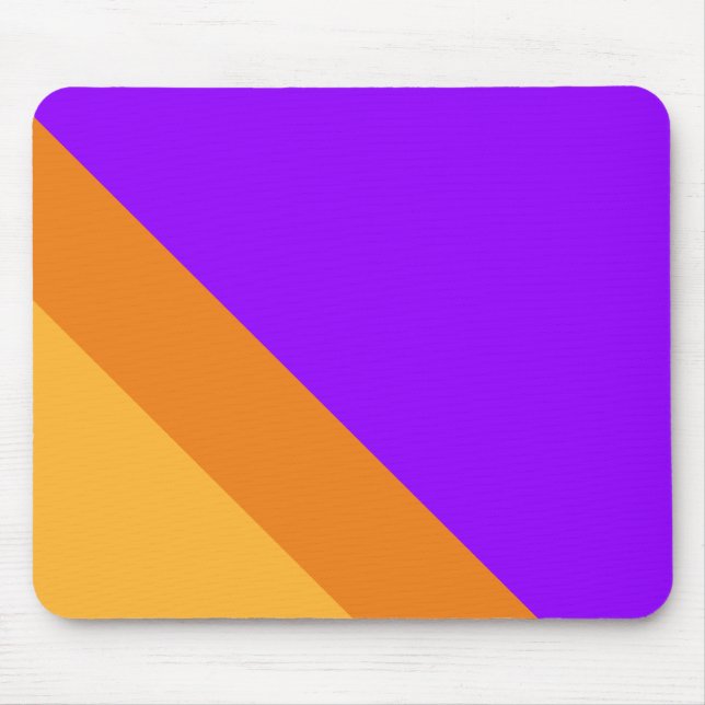 Tapis De Souris Tendance Vivid violet clair orange jaune rayures (Devant)