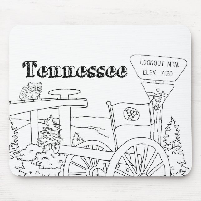 Tapis De Souris Tennessee Symboles d'État volontaire Images d'État (Devant)