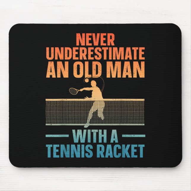 Tapis De Souris Tennis Art Pour Hommes Grandpa Tennis Lover Pla (Devant)