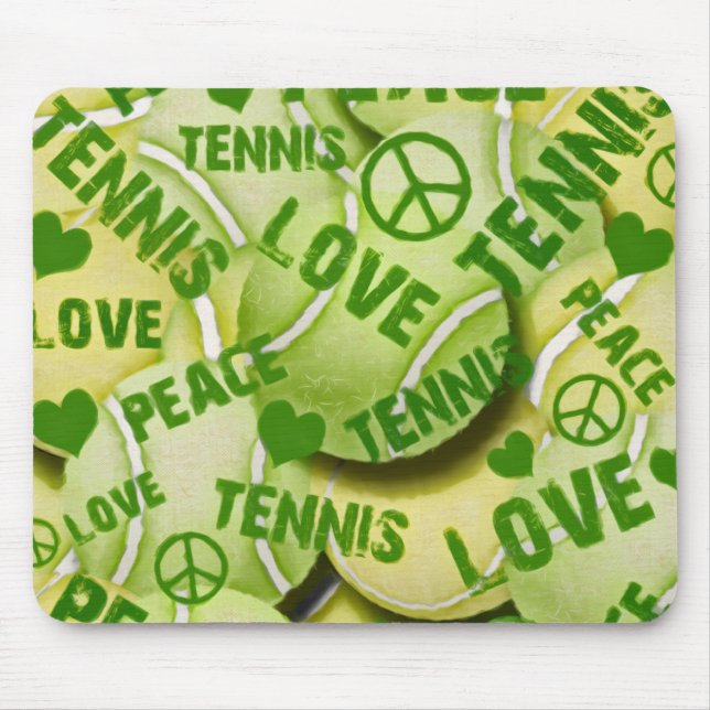 Tapis De Souris Tennis d'amour de paix (Devant)