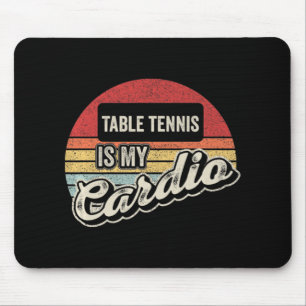 Tapis De Souris Tennis De Table Est Mon Cardio Vintage Retro PingP