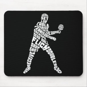 Tapis De Souris Tennis de table Typographie Ping Pong Word Art