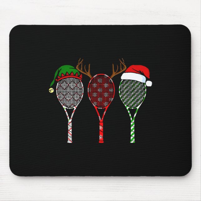 Tapis De Souris Tennis Joyeux Noël 3 Tennis Racket Noël (Devant)