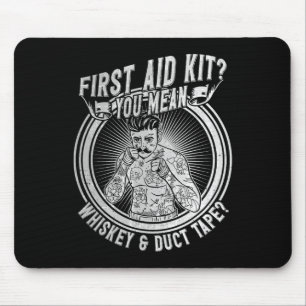 Tapis De Souris Tenue de boxe à poings nus Boxeur Old School Mma F