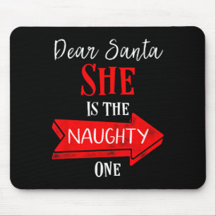 Tapis De Souris Tenue de Noël assortie pour couples Elle est la ch