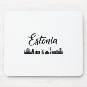 Tapis De Souris Tenues de vacances de voyage de la skyline d'Eston