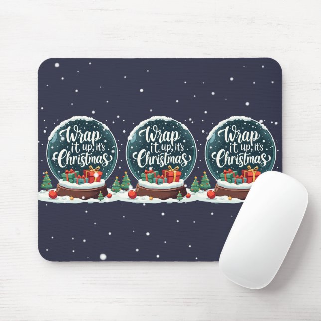 Tapis De Souris Terminer C’est Noël Snow Globe Design (Avec souris)