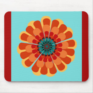 Tapis De Souris Terracotta & Fleur Turquoise