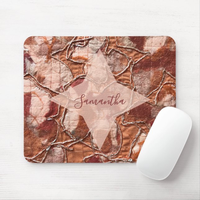 Tapis de souris Terracotta Orange Boho Rétro Abstr (Avec souris)