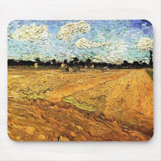 Tapis De Souris Terrain coulé (les Furrows) par Vincent van Gogh (Devant)