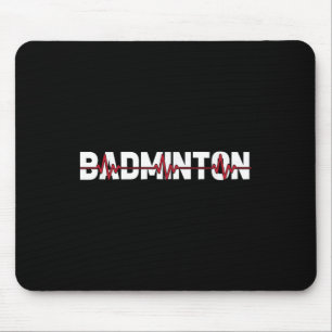 Tapis De Souris Terrain de badminton Raquette - Navette Ekg Cœur