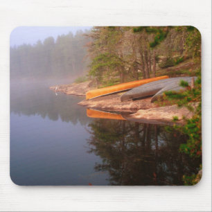 Tapis De Souris Terrain de camping Foggy Canoe, lac Kawnipi,